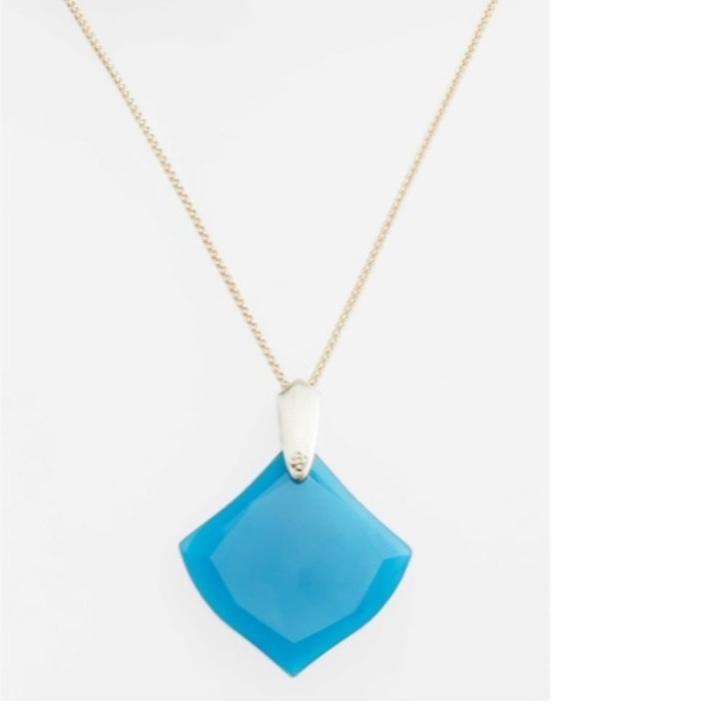 Kendra Scott Aislinn Necklace Teal Agate NWT - Picture 5 of 5
